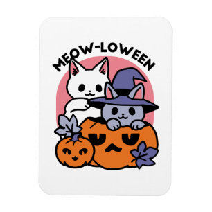 Meow-Loween - Schattige Halloween Cat Design Magneet