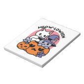 Meow-Loween - Schattige Halloween Cat Design Notitieblok (Linkerzijde)