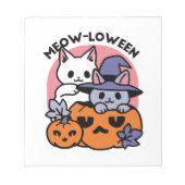 Meow-Loween - Schattige Halloween Cat Design Notitieblok (Voorkant)