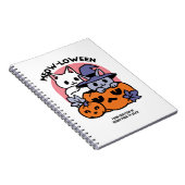 Meow-Loween - Schattige Halloween Cat Design Notitieboek (Rechterzijde)