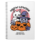 Meow-Loween - Schattige Halloween Cat Design Notitieboek (Voorkant)