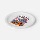 Meow-Loween - Schattige Halloween Cat Design Papieren Bordje (Gekanteld)