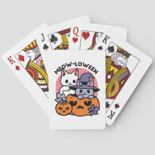 Meow-Loween - Schattige Halloween Cat Design Pokerkaarten