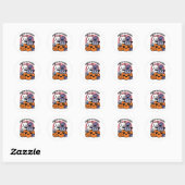 Meow-Loween - Schattige Halloween Cat Design Ronde Sticker (Vel)