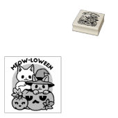 Meow-Loween - Schattige Halloween Cat Design Rubberstempel (Gestempeld)