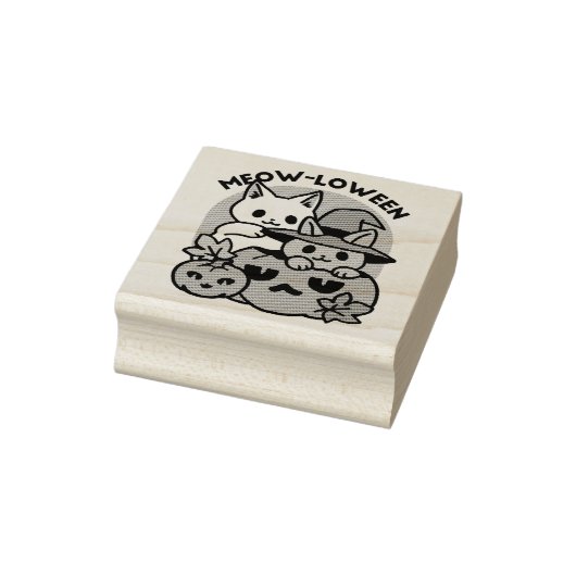 Meow-Loween - Schattige Halloween Cat Design Rubberstempel (Stempel)