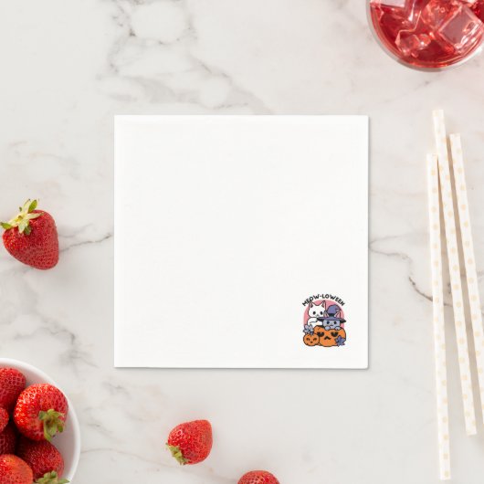 Meow-Loween - Schattige Halloween Cat Design Servet (Insitu)