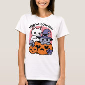 Meow-Loween - Schattige Halloween Cat Design T-shirt (Voorkant)