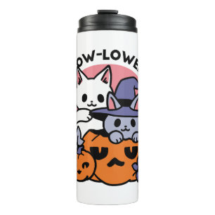Meow-Loween - Schattige Halloween Cat Design Thermosbeker