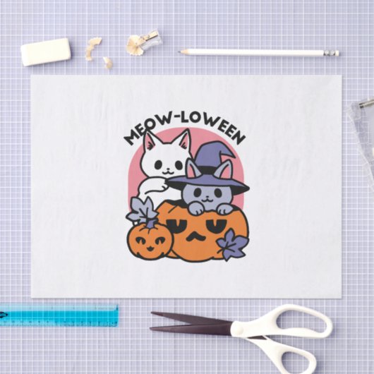 Meow-Loween - Schattige Halloween Cat Design Tissuepapier (Craft)