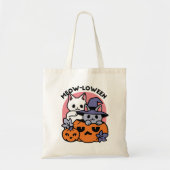 Meow-Loween - Schattige Halloween Cat Design Tote Bag (Voorkant)