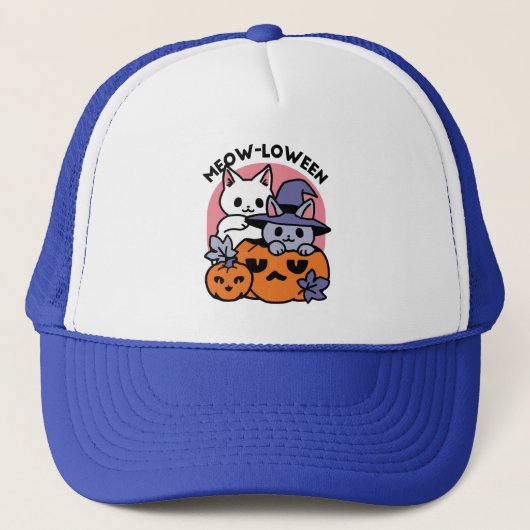Meow-Loween - Schattige Halloween Cat Design Trucker Pet (Voorkant)