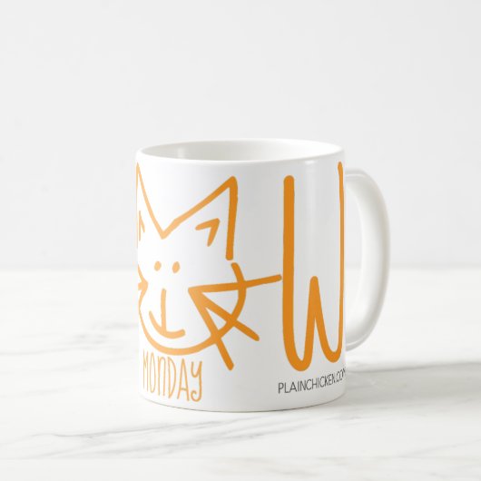 Meow Maandag Koffie Mok (Voorkant rechts)
