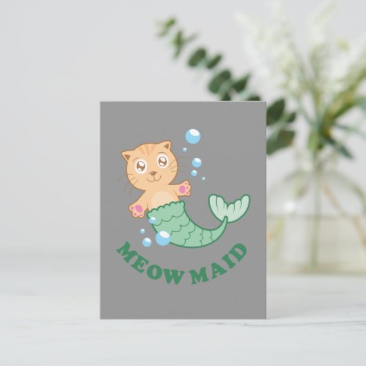 Meow Maid Briefkaart (Staand voorkant)