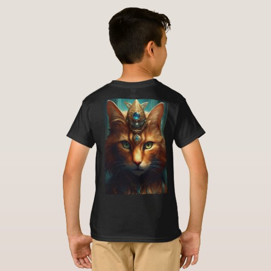 "Meow Majesty: Cat King 3D Print Adventure" T-shirt (Achterkant volledig)