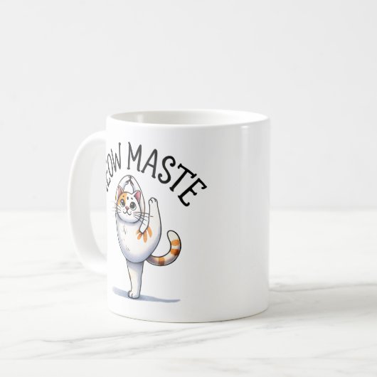 "Meow Maste" Funny Cat Lover's Koffiemok (Voorkant links)