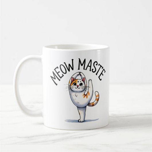 "Meow Maste" Funny Cat Lover's Koffiemok (Links)