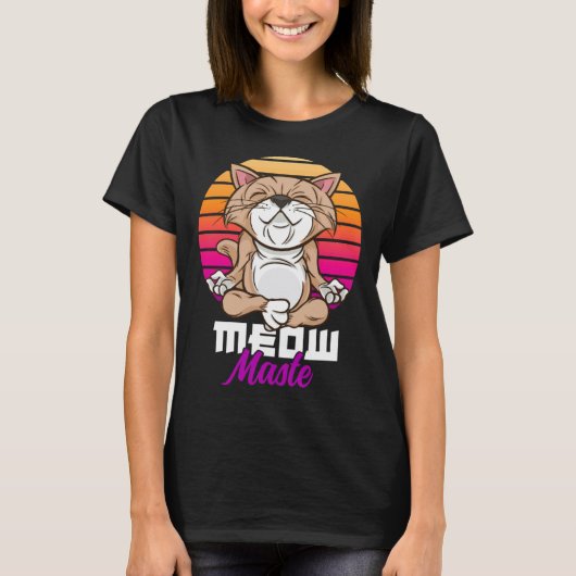 Meow Maste Kattenyoga Namaste T-shirt (Voorkant)
