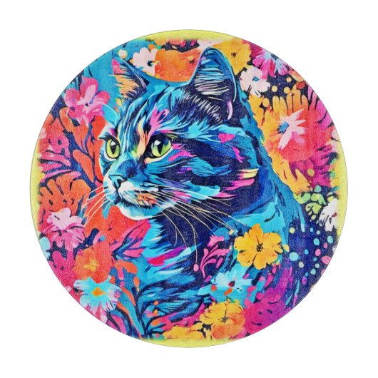 Meow meesterwerken: Optimale Cat Paint Art Snijplank (Voorkant)