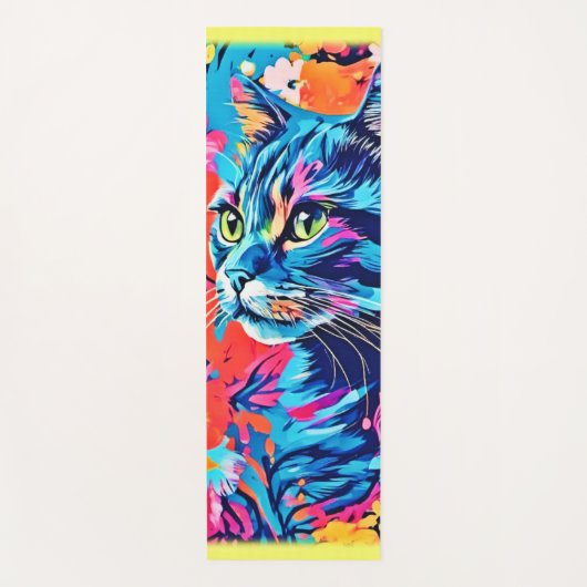 Meow meesterwerken: Optimale Cat Paint Art Yogamat (Voorkant)