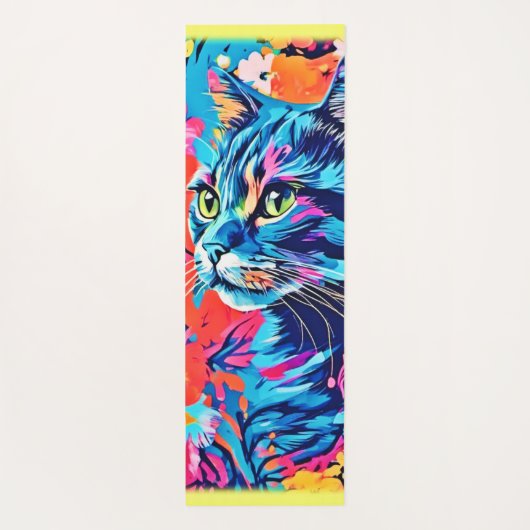 Meow meesterwerken: Optimale Cat Paint Art Yogamat (Achterkant)