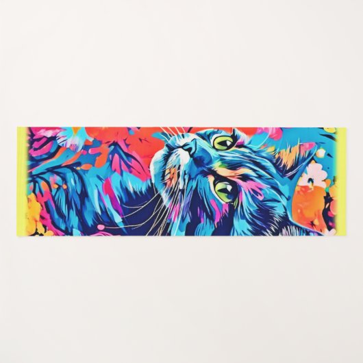Meow meesterwerken: Optimale Cat Paint Art Yogamat (Voorkant (horizontaal))