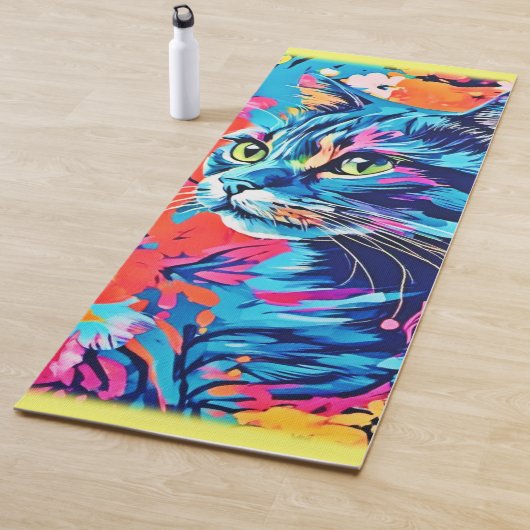 Meow meesterwerken: Optimale Cat Paint Art Yogamat (In situ)
