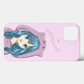 Meow meisje iPhone case (Achterkant (horizontaal))