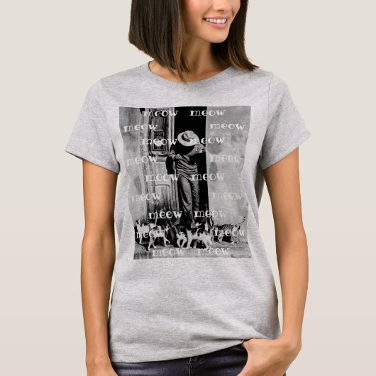 Meow Meow Cat T-Shirt (Voorkant)