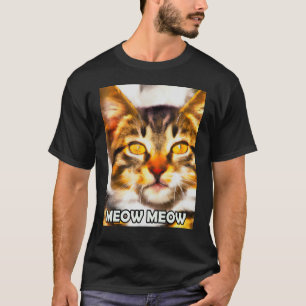 Meow Meow Cute Cat Kat Kitten in kattenstijl 1 T-shirt
