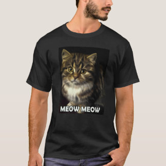 Meow Meow Cute Cat Kat Kitten in kattenstijl 5 T-shirt