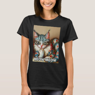Meow Meow Cute Cat Kitty Kitten In Cat Style 3 T-shirt