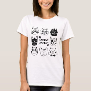 Meow Meow Cute Kawaii Kattenliefhebber T-Shirt