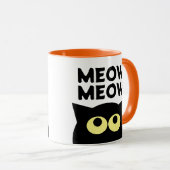 Meow Meow Grappige kat meme cartoon koffie mok cad (Voorkant rechts)