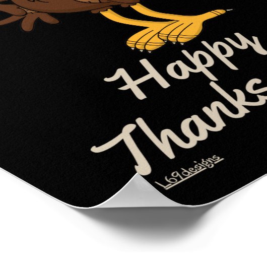 MEOW MEOW HAPPY THANKSGIVING grappig vakantiecadea Poster (Hoek)