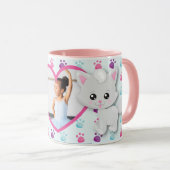 Meow Meow Kitty Cat Persoonlijke foto Mok (Voorkant rechts)