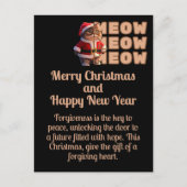 Meow Meow Meow Santa Cat Christmas Briefkaart (Voorkant)