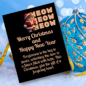 Meow Meow Meow Santa Cat Christmas Briefkaart