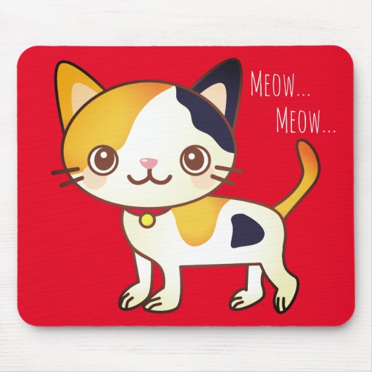 Meow Meow Mousepad Muismat (Voorkant)