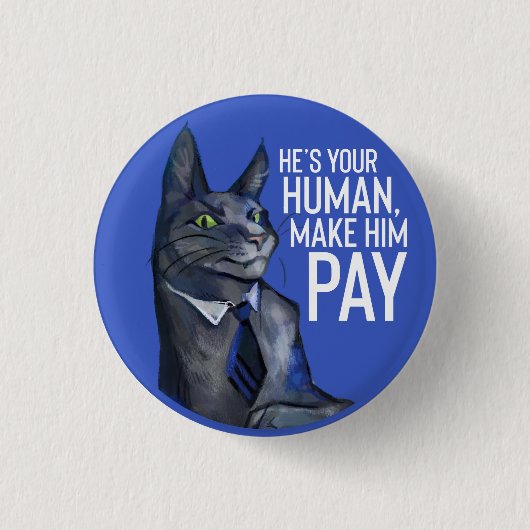 Meow Meow Pufffytail Button (Voorkant)