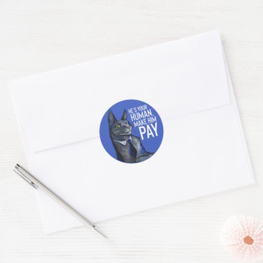Meow Meow Puffytail Ronde Sticker (Envelop)