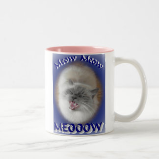 Meow meow tweekleurige koffiemok