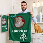 Meow Merry Christmas Photo Customize Bad Handdoek