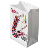 Meow Merry kerstcadeautassen Elf Medium Cadeauzakje (Voorkant Gekanteld)