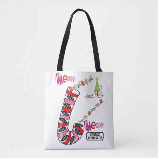 Meow Merry Kerstman Canvas tassen (Voorkant)