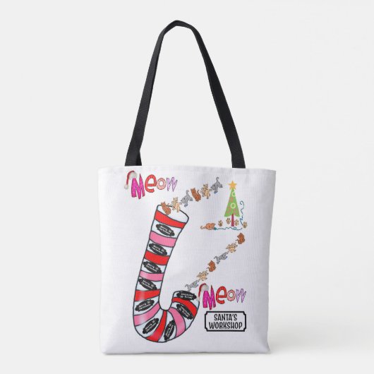 Meow Merry Kerstman Canvas tassen (Achterkant)