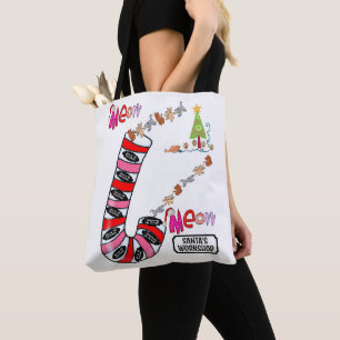 Meow Merry Kerstman Canvas tassen