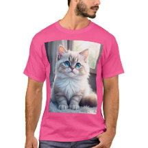 “Meow Mode On – Cute Cat Printed T-Shirt”