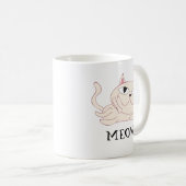MEOW: Mok van roze kattenkoffie (Voorkant rechts)