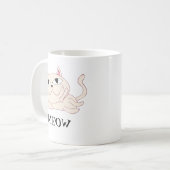 MEOW: Mok van roze kattenkoffie (Voorkant links)